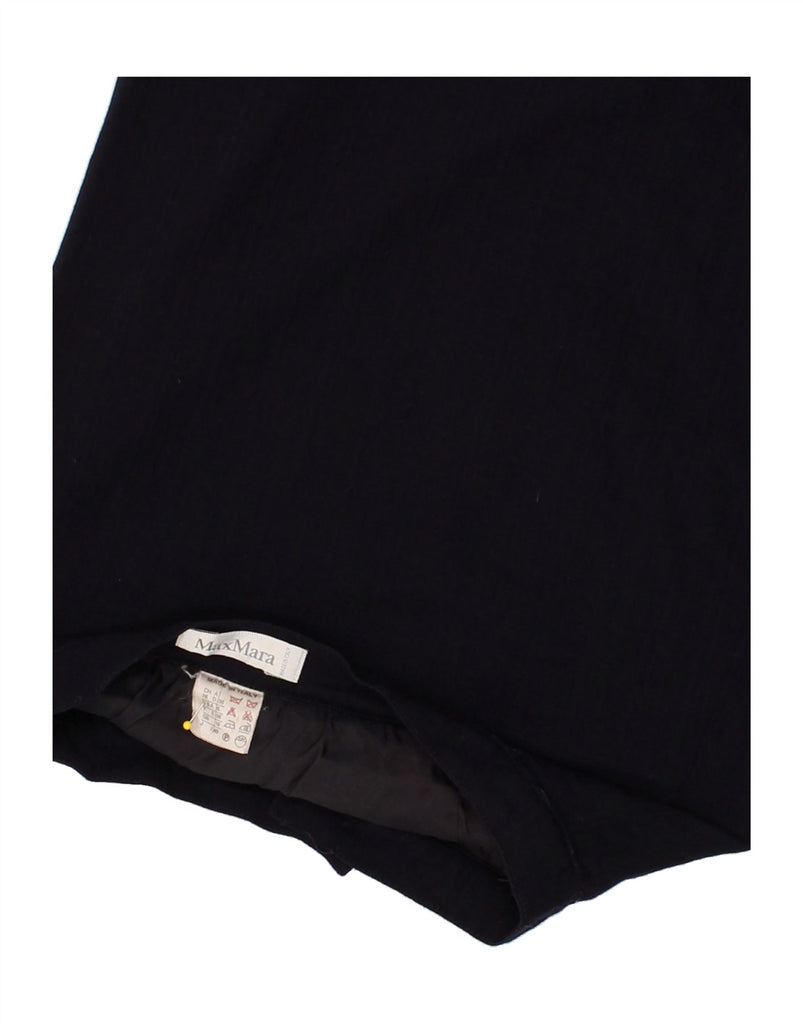 MAX MARA Womens Straight Skirt UK 10 Small W27 Navy Blue Striped Wool | Vintage Max Mara | Thrift | Second-Hand Max Mara | Used Clothing | Messina Hembry 