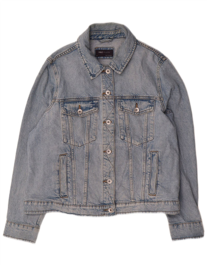 Marks & Spencer Womens Denim Jacket UK 18 XL Blue Cotton