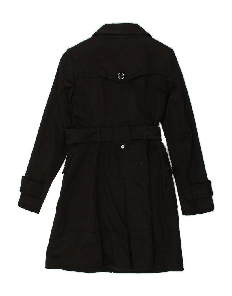 KAREN MILLEN Womens Overcoat UK 8 Small Black Cotton | Vintage Karen Millen | Thrift | Second-Hand Karen Millen | Used Clothing | Messina Hembry 