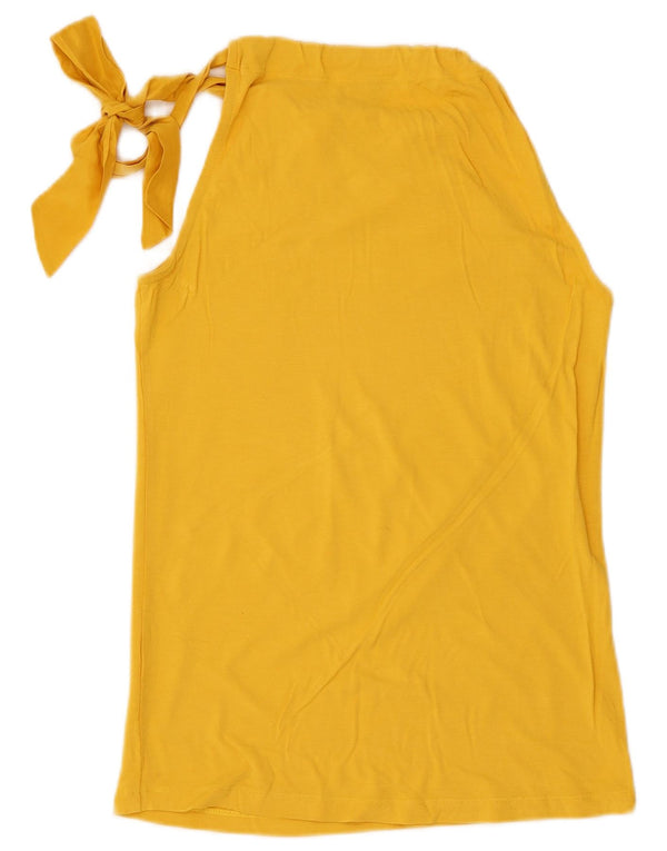 Massimo Dutti Womens Halter Top UK 14 Large Yellow