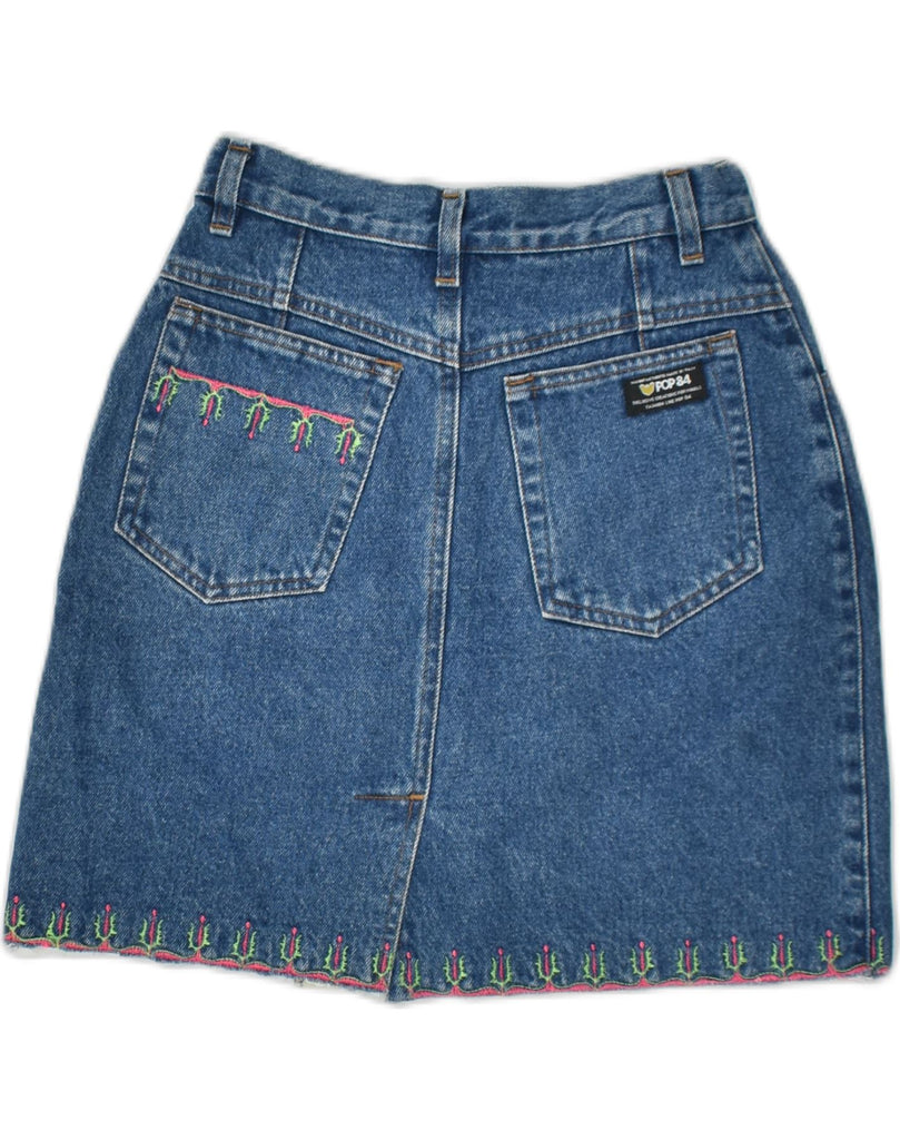 POP 84 Womens Denim Skirt IT 44 Medium W24  Blue Cotton | Vintage POP 84 | Thrift | Second-Hand POP 84 | Used Clothing | Messina Hembry 