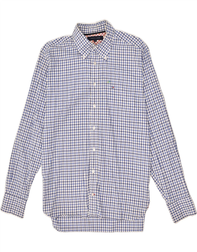 TOMMY HILFIGER Mens Shirt Medium Blue Check Cotton | Vintage Tommy Hilfiger | Thrift | Second-Hand Tommy Hilfiger | Used Clothing | Messina Hembry 