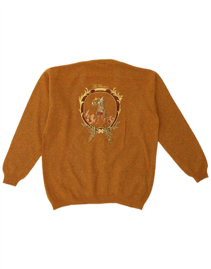 Les Copains Womens Graphic Oversized Cardigan Sweater IT 44 Medium Beige