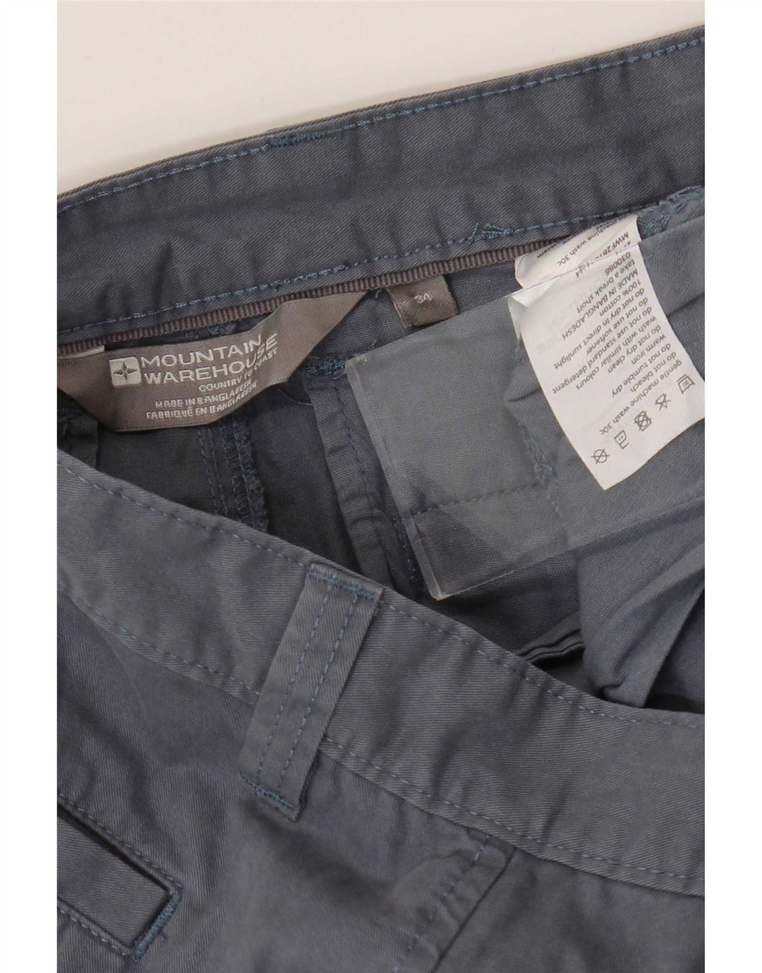 Mountain Warehouse Mens Chino Shorts W34 Large Blue Cotton