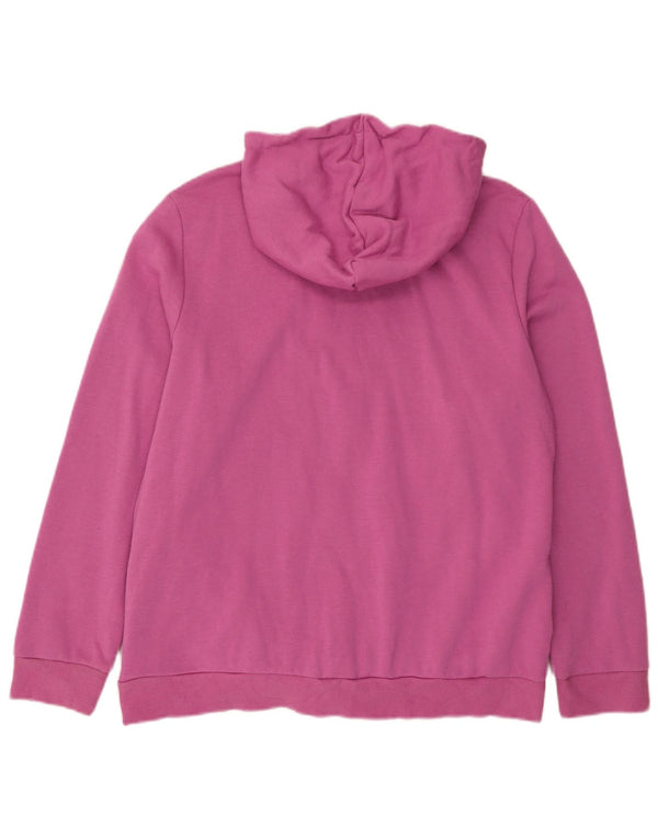 Adidas Womens Graphic Hoodie Jumper UK 20/22 XL Pink Cotton