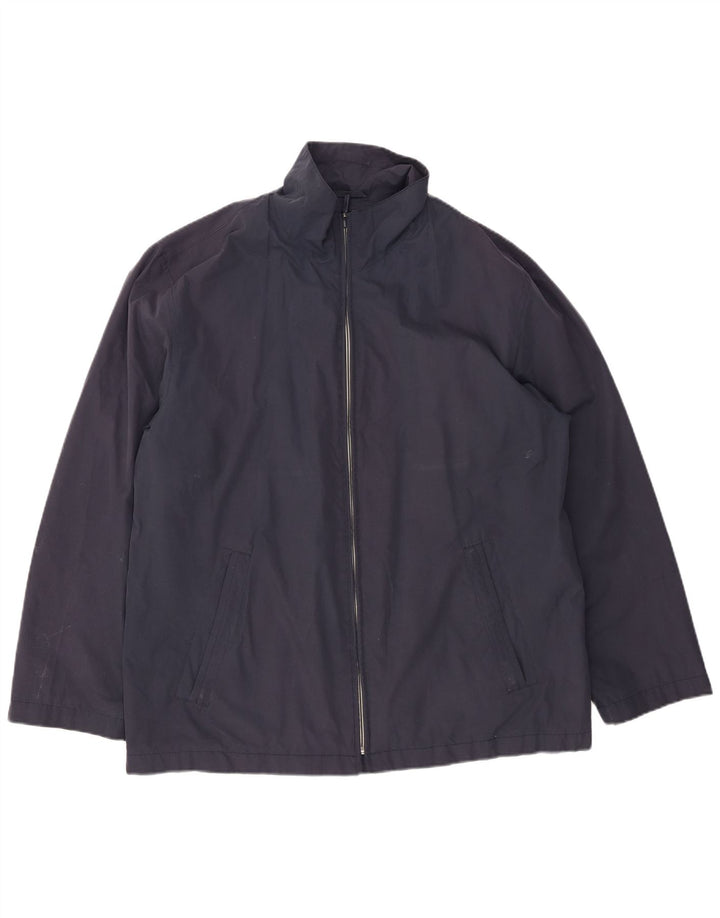 BUSH Mens Bomber Jacket UK 42 XL Navy Blue Polyester