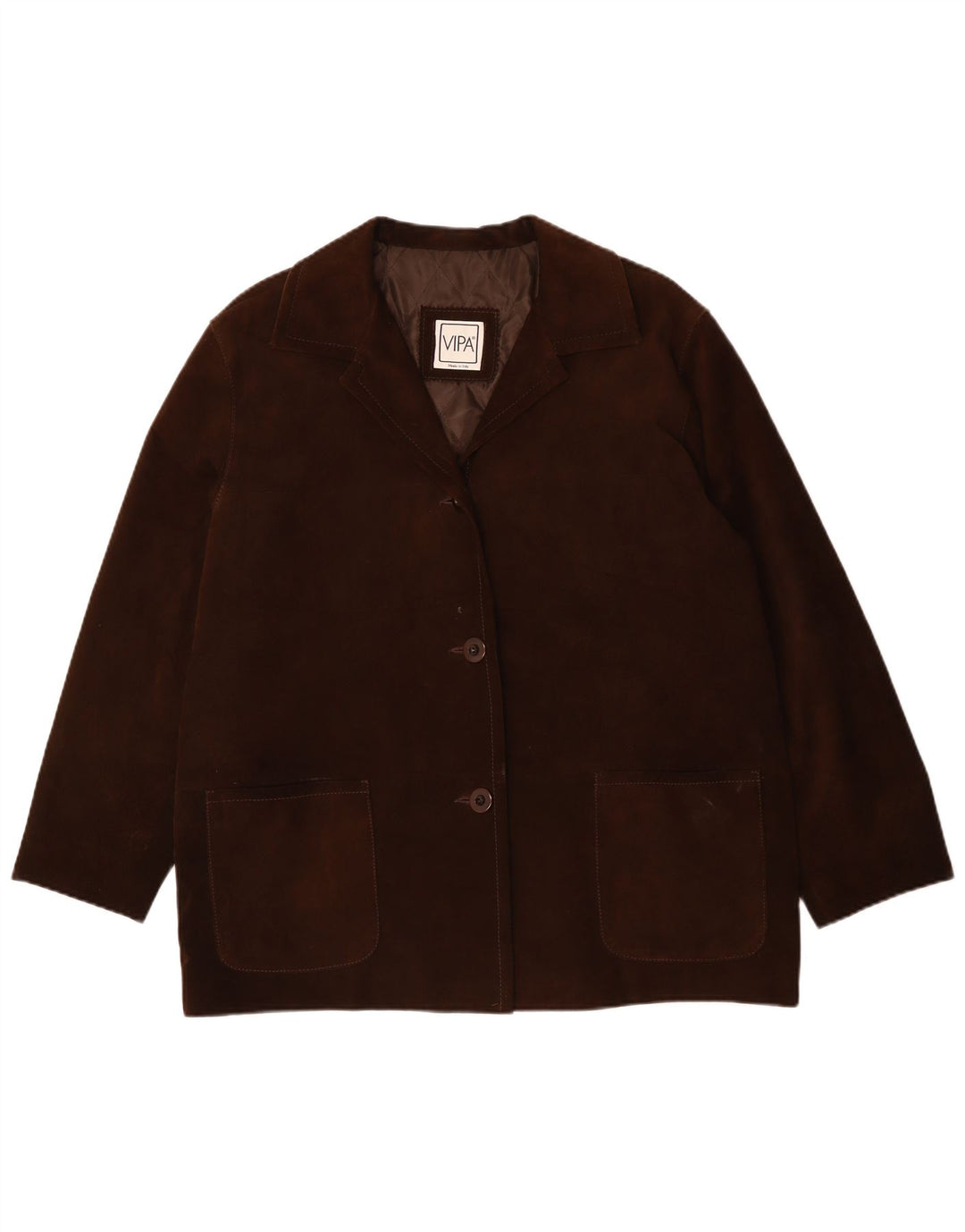 VIPA Womens Oversized Suede Jacket UK 18 XL Brown Leather