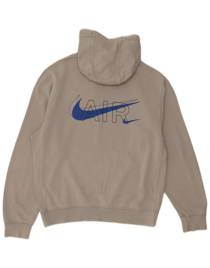NIKE Mens Air Graphic Hoodie Jumper Small Grey Cotton