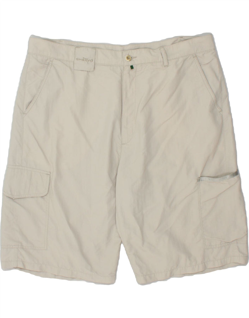 CHERVO Mens Cargo Shorts W38 XL Beige Polyamide | Vintage Chervo | Thrift | Second-Hand Chervo | Used Clothing | Messina Hembry 