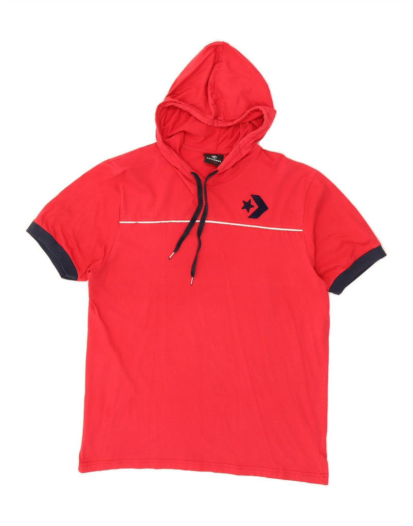 CONVERSE Womens Hooded T-Shirt Top UK 16 Large Red Cotton Vintage Converse and Second-Hand Converse from Messina Hembry 