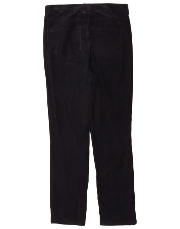 Marks & Spencer Womens Corduroy Trousers UK 12 Medium W30 L30 Navy Blue