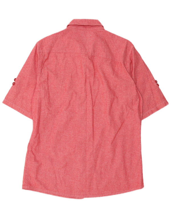 Animal Mens Short Sleeve Shirt Large Red Cotton