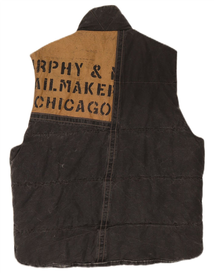 Murphy & Nye Mens Padded Gilet UK 38 Medium Grey Cotton
