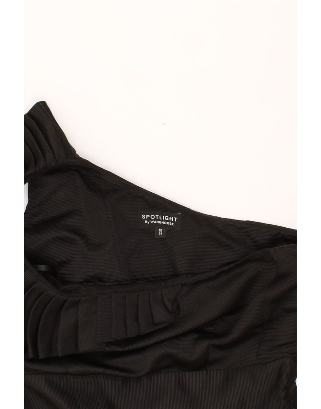 WAREHOUSE Womens One Shoulder Ruffle Peplum Dress UK 10 Small  Black Vintage Warehouse and Second-Hand Warehouse from Messina Hembry 
