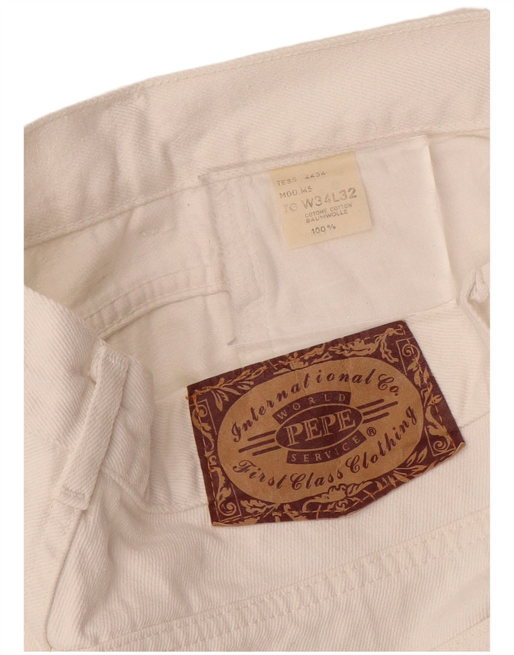 PEPE JEANS Mens Straight Jeans W34 L27  White Cotton