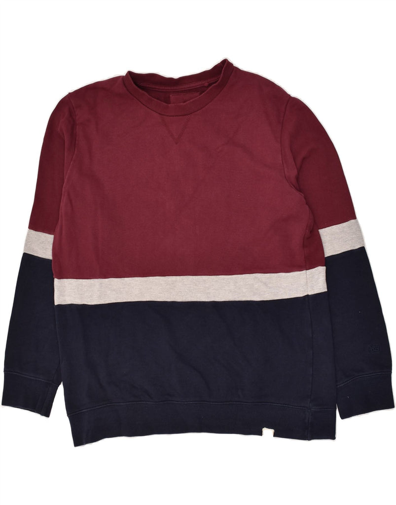 PULL & BEAR Mens Sweatshirt Jumper XL Navy Blue Colourblock Cotton | Vintage Pull & Bear | Thrift | Second-Hand Pull & Bear | Used Clothing | Messina Hembry 