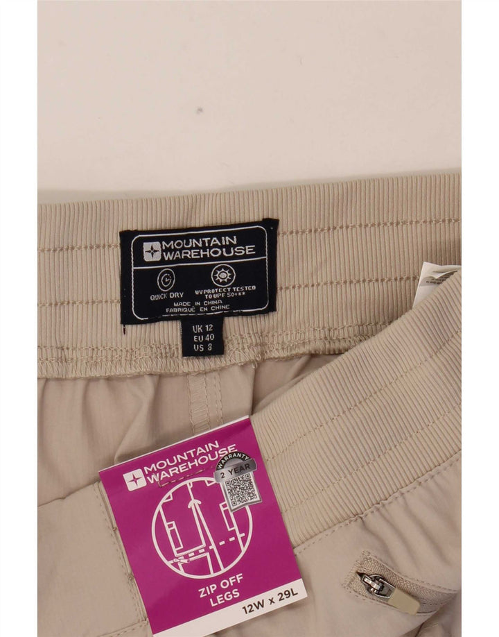 Mountain Warehouse Womens Casual Trousers UK 12 Medium W32 L29 Beige