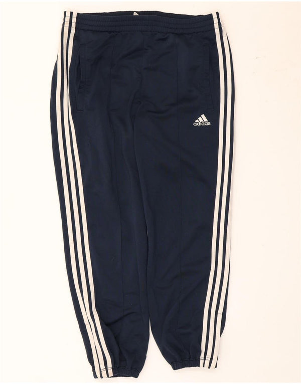 Adidas Mens Tracksuit Trousers Joggers UK 34/36 Small  Navy Blue Polyester