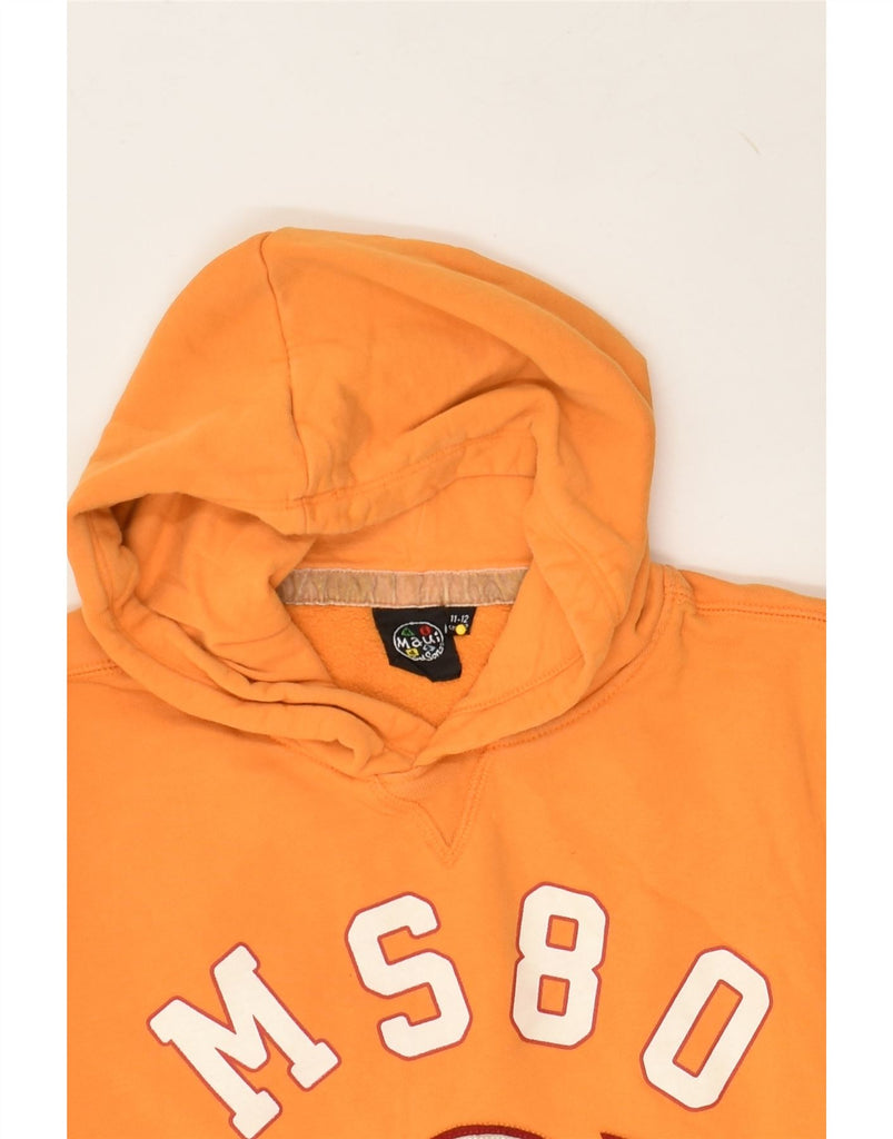 MAUI AND SONS Boys Graphic Hoodie Jumper 11-12 Years Orange Cotton | Vintage Maui and Sons | Thrift | Second-Hand Maui and Sons | Used Clothing | Messina Hembry 