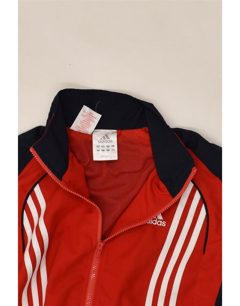 ADIDAS Boys Tracksuit Top Jacket 13-14 Years Red Colourblock Polyester | Vintage Adidas | Thrift | Second-Hand Adidas | Used Clothing | Messina Hembry 