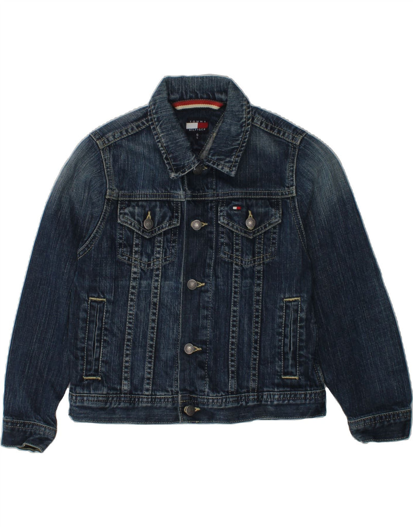 TOMMY HILFIGER Boys Denim Jacket 5-6 Years Large  Navy Blue Cotton | Vintage Tommy Hilfiger | Thrift | Second-Hand Tommy Hilfiger | Used Clothing | Messina Hembry 