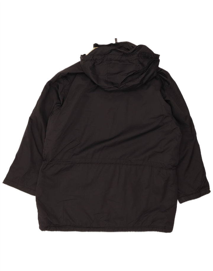 EDDIE BAUER Womens Oversized Hooded Windbreaker Coat UK 16 Large Black