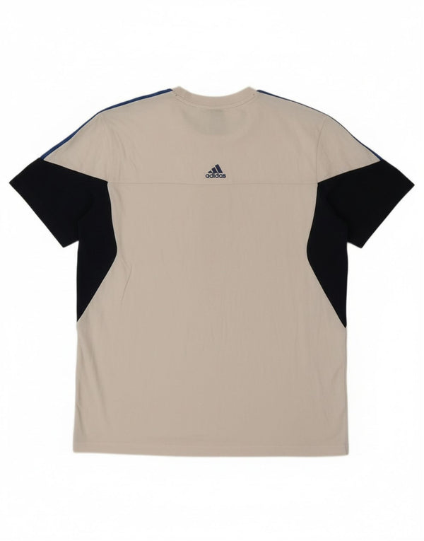 Adidas Mens Climalite Graphic T-Shirt Top Large White Colourblock Cotton