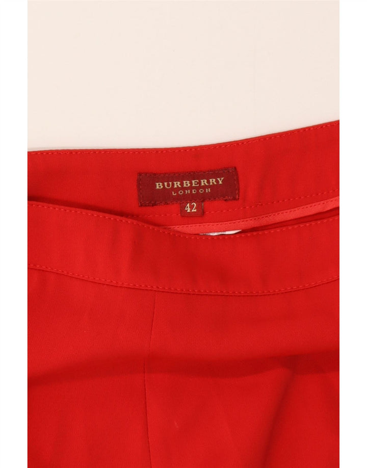 Burberry Womens Straight Casual Trousers IT 42 Medium W30 L27 Red