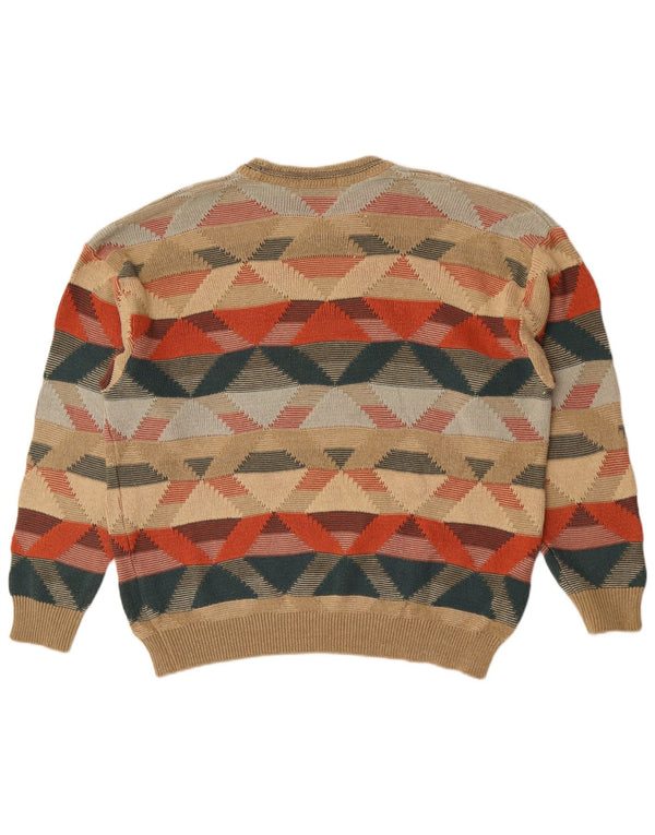 Marks & Spencer Mens Crew Neck Jumper Sweater XL Multicoloured Geometric
