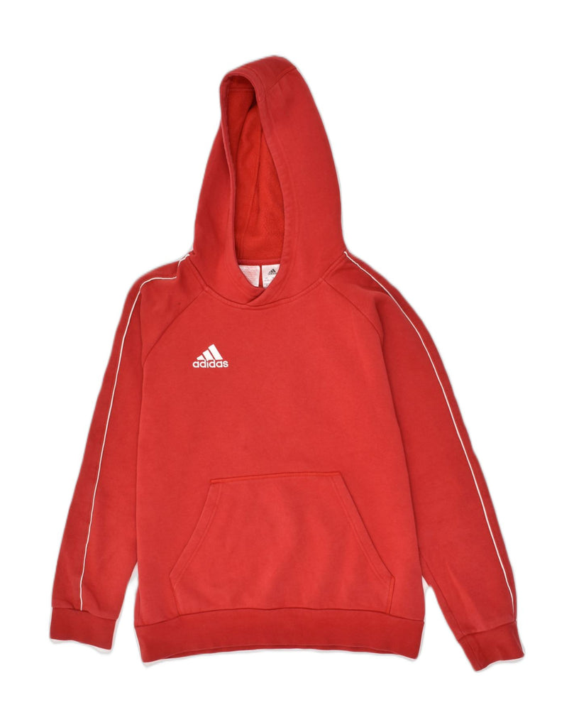 ADIDAS Boys Hoodie Jumper 13-14 Years Red Cotton | Vintage Adidas | Thrift | Second-Hand Adidas | Used Clothing | Messina Hembry 