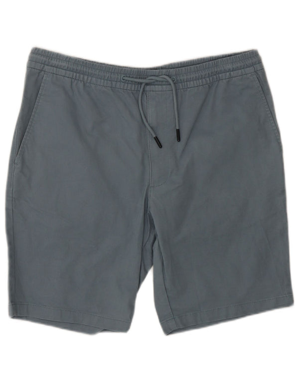 Marks & Spencer Mens Chino Shorts W34 Large Blue Cotton