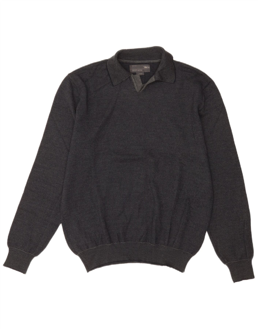 Marlboro Classics Mens Polo Neck Jumper Sweater Large Grey Wool