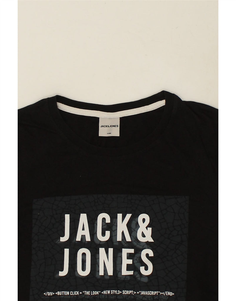 JACK & JONES Mens Graphic T-Shirt Top Small Black Cotton | Vintage Jack & Jones | Thrift | Second-Hand Jack & Jones | Used Clothing | Messina Hembry 