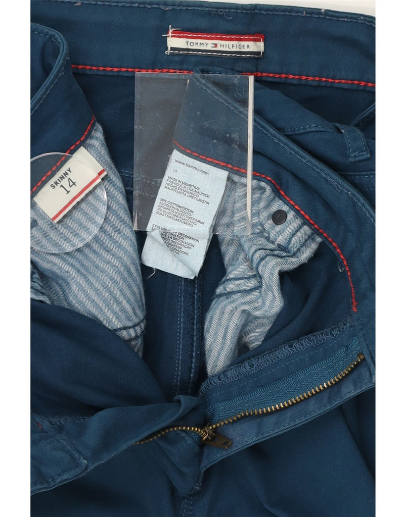 TOMMY HILFIGER Womens Skinny Casual Trousers US 14 XL W36 L30 Blue Cotton Vintage Tommy Hilfiger and Second-Hand Tommy Hilfiger from Messina Hembry 
