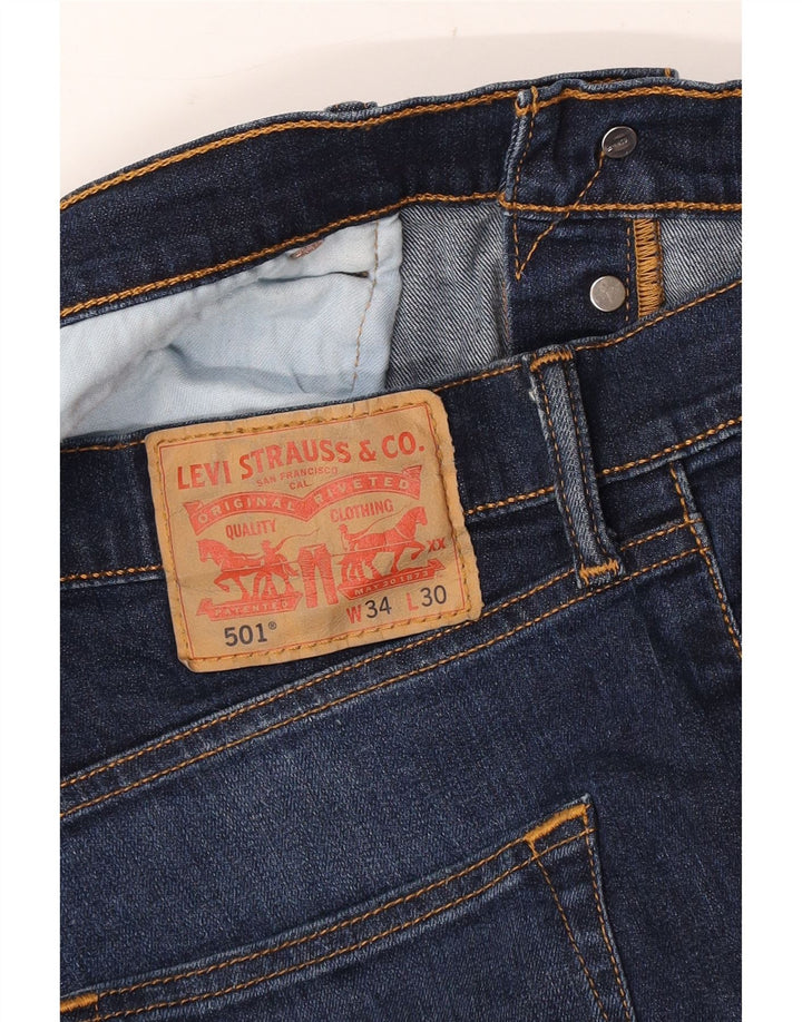 Levi's Mens 501 Straight Jeans W34 L30 Navy Blue