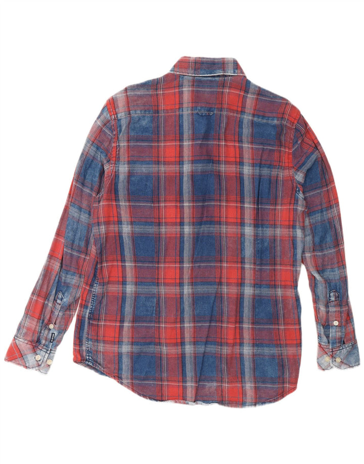 G-Star Mens Slim Fit Shirt Large Blue Check Cotton