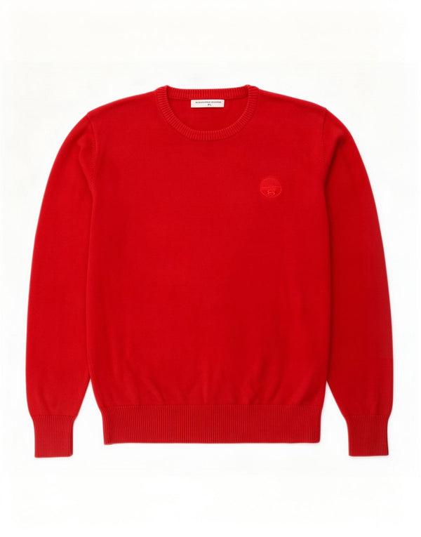 North Sails Mens Crew Neck Jumper Sweater XL Red Cotton
