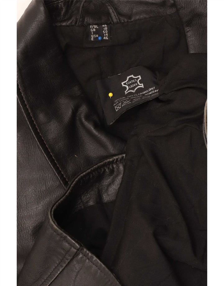 Vintage Womens Leather Jacket UK 18 XL   Black Leather