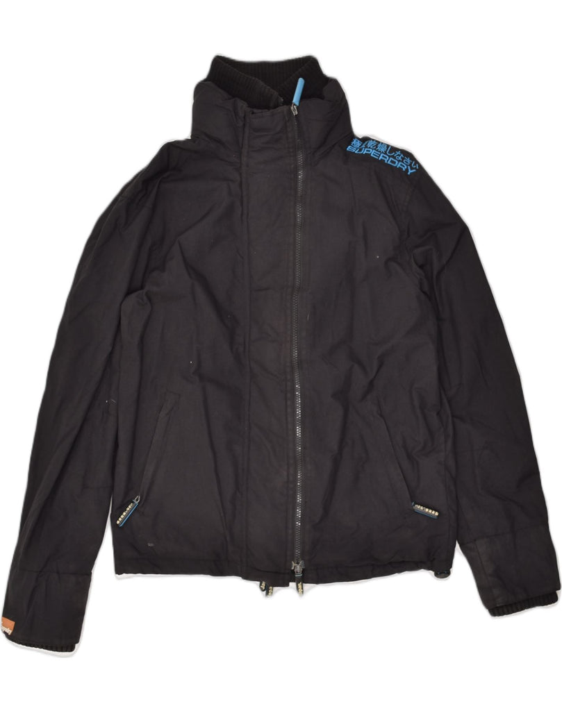 SUPERDRY Mens The Windcheater Windbreaker Jacket UK 36 Small Black Nylon | Vintage Superdry | Thrift | Second-Hand Superdry | Used Clothing | Messina Hembry 