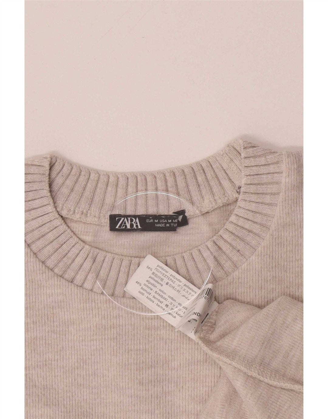 Zara Womens Blouse Top UK 14 Medium Beige Polyester