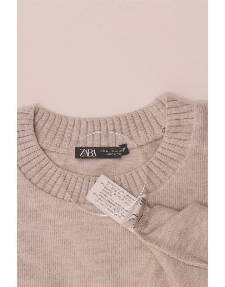 Zara Womens Blouse Top UK 14 Medium Beige Polyester