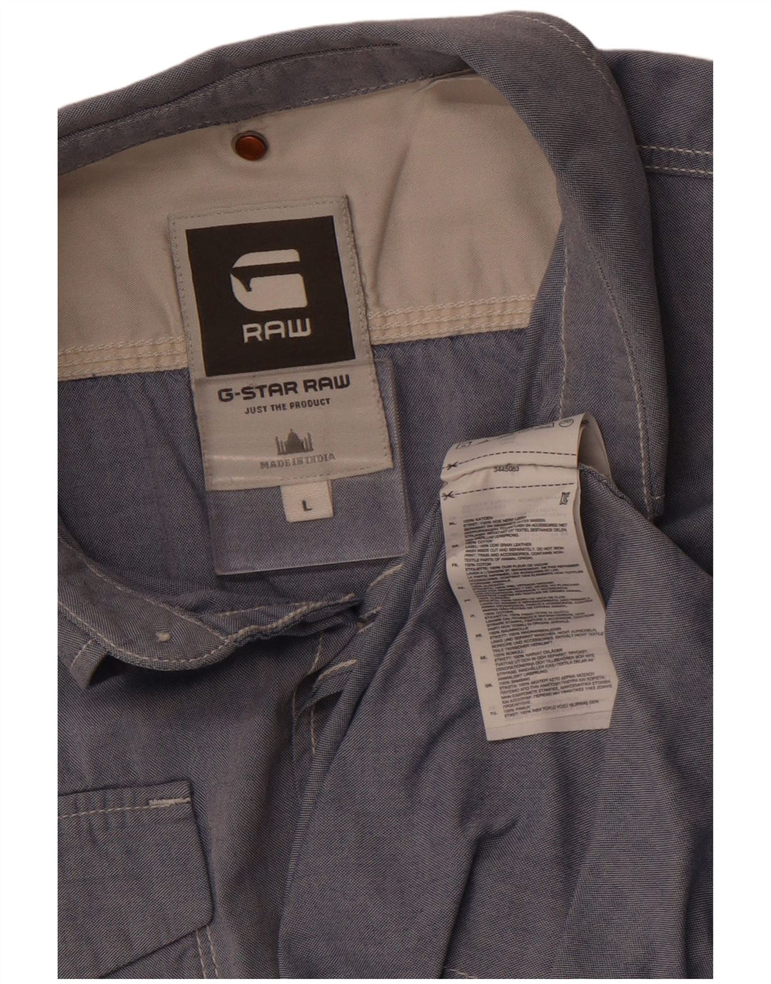 G-Star Mens Short Sleeve Shirt Large Blue Cotton