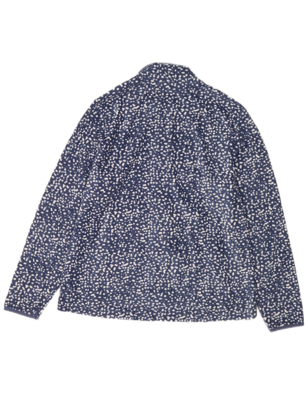Marks & Spencer Womens Fleece Jacket UK 16 Large Navy Blue Spotted