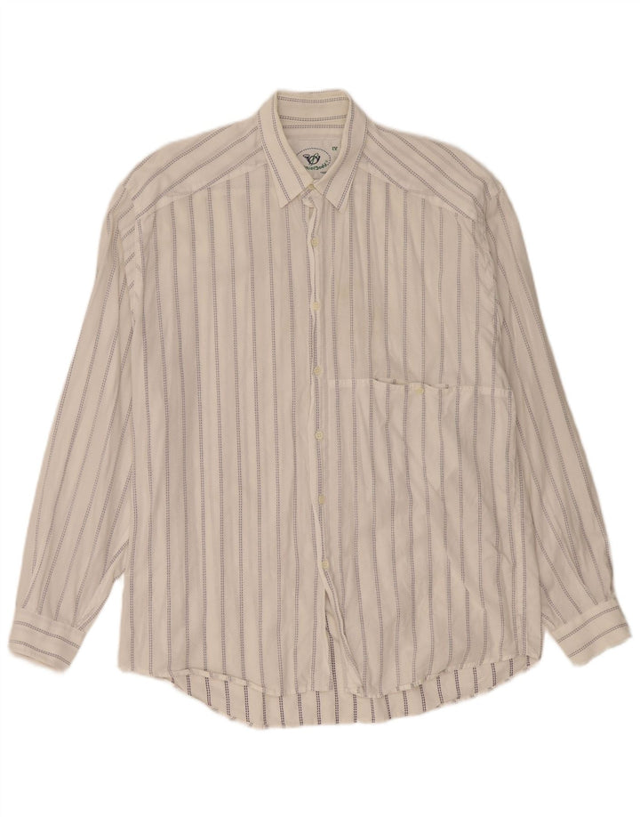 Daniel Dodd Mens Shirt XL White Pinstripe