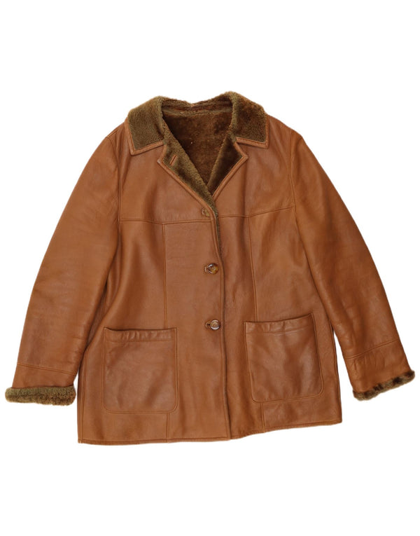 Barnardo Womens Shearling Jacket UK 16 Large Brown