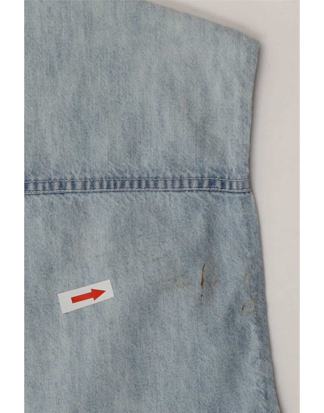 Wampum Mens Sleeveless Denim Shirt Large Blue Patchwork