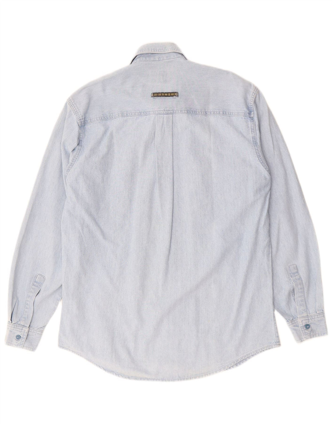 Quarry Mens Denim Shirt Medium Blue Cotton