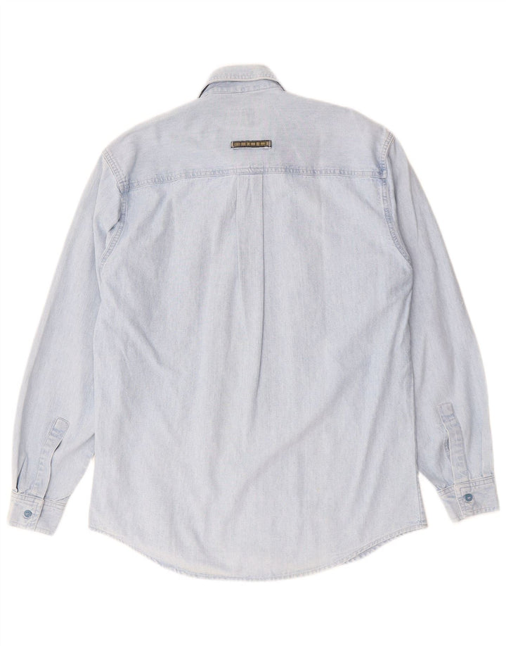 Quarry Mens Denim Shirt Medium Blue Cotton