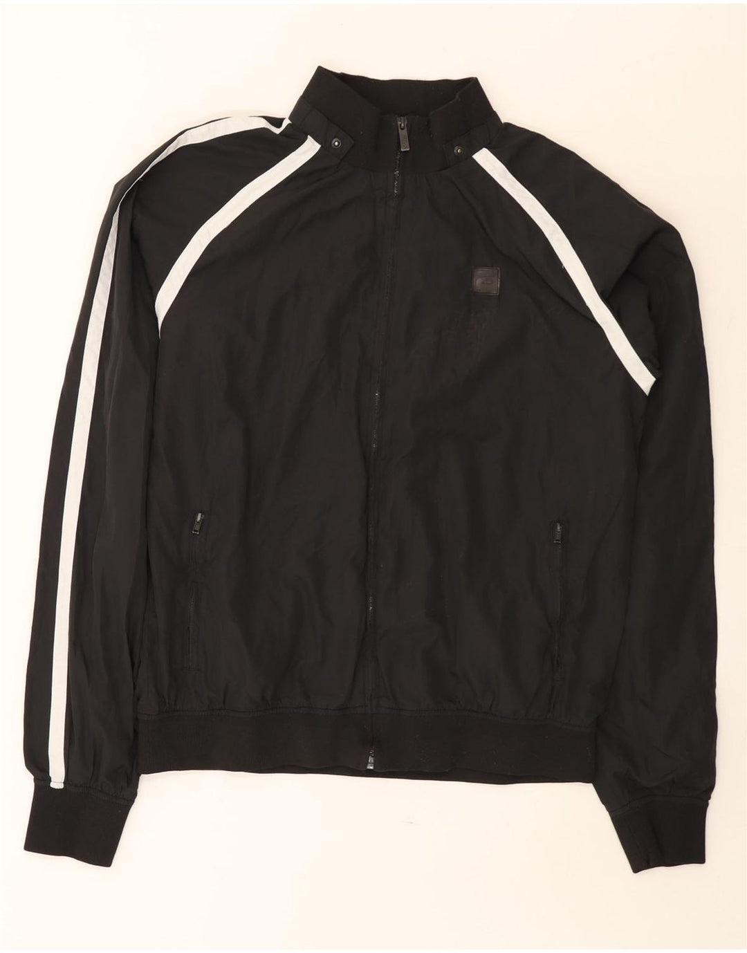 Fila Mens Bomber Jacket UK 40 Large Black Colourblock Polyester