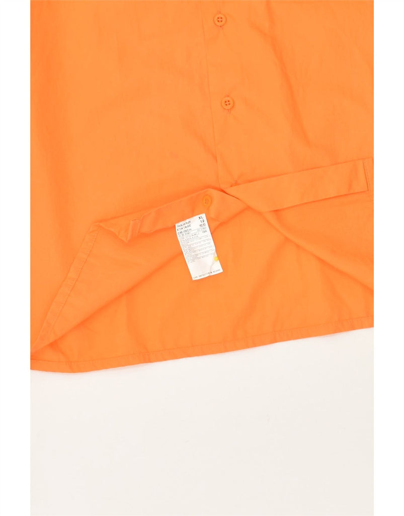 BENETTON Boys Short Sleeve Shirt 11-12 Years XL Orange Cotton | Vintage Benetton | Thrift | Second-Hand Benetton | Used Clothing | Messina Hembry 
